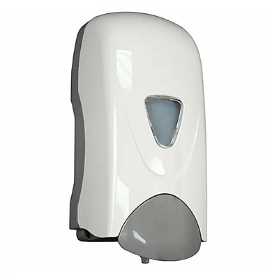 Foam-eeze Foam Soap Dispenser With Refillable Bottle, 1000ml Capacity, Push Bar Design, White & Gray, Case Of 12 (9325)