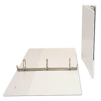 Universal Deluxe Round Ring View Binder, 3 Rings, 2" Capacity, 11 x 8.5, White (UNV20732)