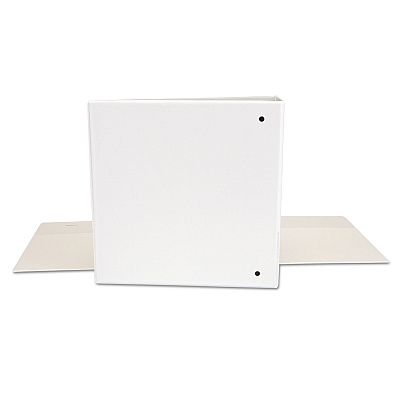 Universal Deluxe Round Ring View Binder, 3 Rings, 2" Capacity, 11 x 8.5, White (UNV20732)