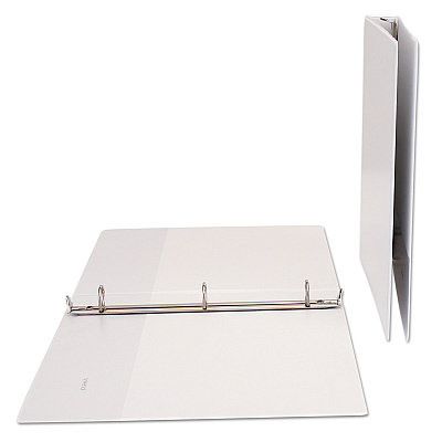 Universal Economy Round Ring View Binder, 3 Rings, 1" Capacity, 11 x 8.5, White (UNV20962)