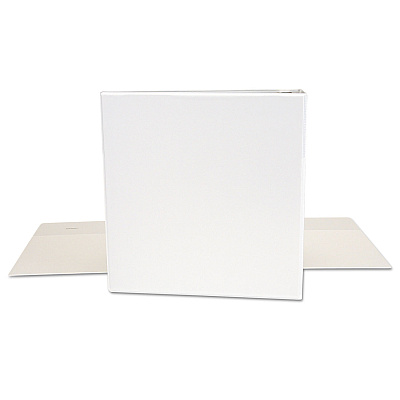 Universal Economy Round Ring View Binder, 3 Rings, 1.5" Capacity, 11 x 8.5, White (UNV20972)