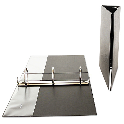 Universal Economy Non-View Round Ring Binder, 3 Rings, 3" Capacity, 11 x 8.5, Black (UNV30407)