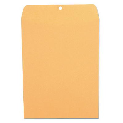 Universal Kraft Clasp Envelope, #90, Square Flap, Clasp/Gummed Closure, 9 x 12, Brown Kraft, 100/Box (UNV35264)