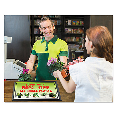 Artistic AdMat Counter-Top Sign Holder and Signature Pad, 8.5 x 11, Black (AOP25202)