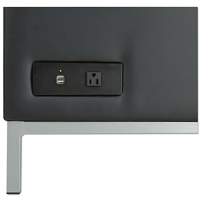 Alera QUB Series Powered Armless L Sectional, 26.38w x 26.38d x 30.5h, Black (ALEQB8116P)