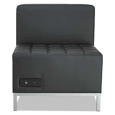 Alera QUB Series Powered Armless L Sectional, 26.38w x 26.38d x 30.5h, Black (ALEQB8116P)