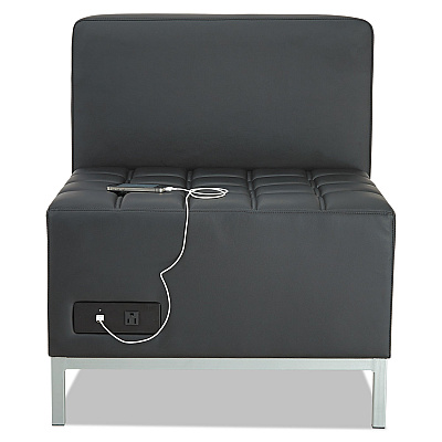 Alera QUB Series Powered Armless L Sectional, 26.38w x 26.38d x 30.5h, Black (ALEQB8116P)