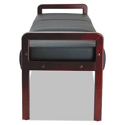 Alera Reception Lounge WL Series Bench, Three-Seater, 65.75w x 22.25d x 22.88h, Black/Mahogany (ALERL2419M)