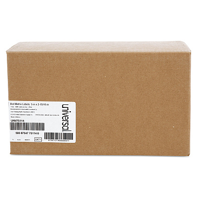 Universal Dot Matrix Printer Labels, Dot Matrix Printers, 2.94 x 5, White, 3,000/Box (UNV75114)