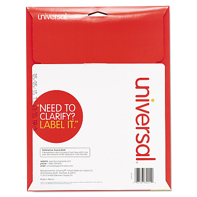 Universal Self-Adhesive Permanent File Folder Labels, 0.66 x 3.44, White, 30/Sheet, 25 Sheets/Box (UNV80011)