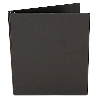 Universal Economy Non-View Round Ring Binder, 3 Rings, 1" Capacity, 11 x 8.5, Black (UNV31401)