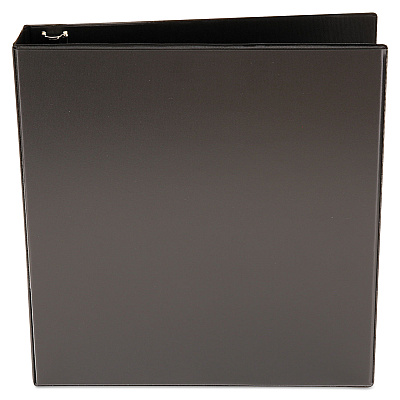 Universal Economy Round Ring View Binder, 3 Rings, 1.5" Capacity, 11 x 8.5, Black (UNV20971)
