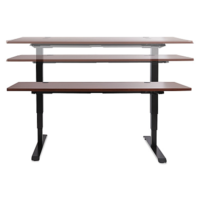 Alera AdaptivErgo Sit-Stand 3-Stage Electric Height-Adjustable Table Base with Memory Control, 48.06" x 24.35" x 25" to 50.7",Black (ALEHT3SAB)