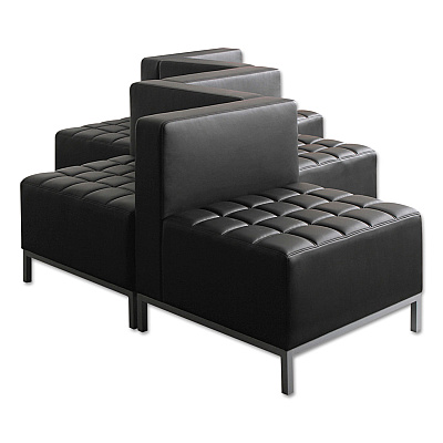 Alera QUB Series Armless L Sectional, 26.38w x 26.38d x 30.5h, Black (ALEQB8116)