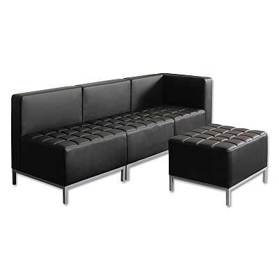 Alera QUB Series Armless L Sectional, 26.38w x 26.38d x 30.5h, Black (ALEQB8116)