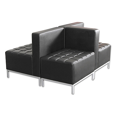 Alera QUB Series Armless L Sectional, 26.38w x 26.38d x 30.5h, Black (ALEQB8116)