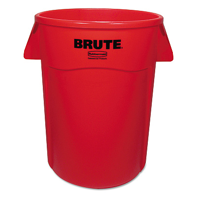 Rubbermaid Commercial Vented Round Brute Container, 44 gal, Plastic, Red (RCP264360REDEA)