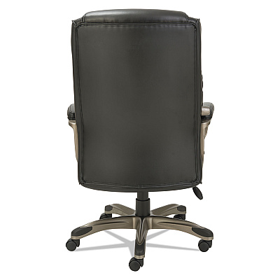 Alera Veon Series Executive High-Back Bonded Leather Chair, Supports Up to 275 lb, Black Seat/Back, Graphite Base (ALEVN4119)