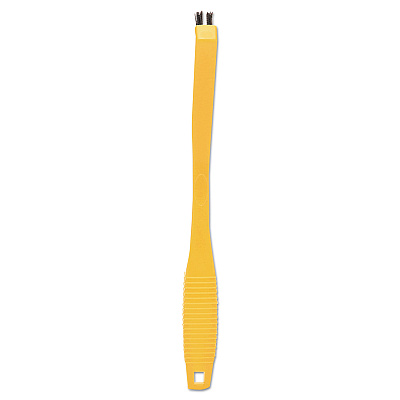Rubbermaid Commercial Synthetic-Fill Tile and Grout Brush, Black Plastic Bristles, 2.5" Brush, 8.5" Yellow Plastic Handle (RCP9B56BLA)