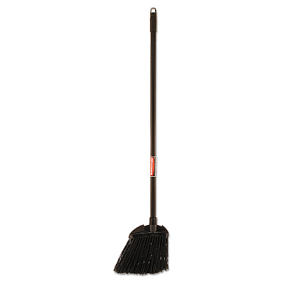 Rubbermaid Commercial Angled Lobby Broom, Poly Bristles, 35" Handle, Black (RCP637400BLA)
