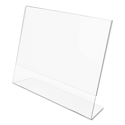 deflecto Classic Image Slanted Sign Holder, Landscaped, 11 x 8.5 Insert, Clear (DEF66701)