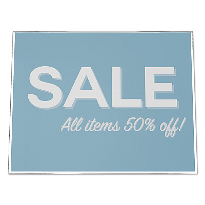 deflecto Classic Image Slanted Sign Holder, Landscaped, 11 x 8.5 Insert, Clear (DEF66701)
