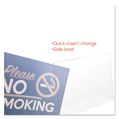 deflecto Classic Image Slanted Sign Holder, Landscaped, 11 x 8.5 Insert, Clear (DEF66701)