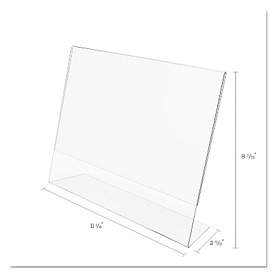 deflecto Classic Image Slanted Sign Holder, Landscaped, 11 x 8.5 Insert, Clear (DEF66701)