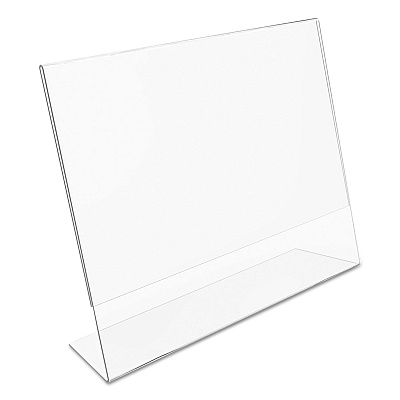 deflecto Classic Image Slanted Sign Holder, Landscaped, 11 x 8.5 Insert, Clear (DEF66701)