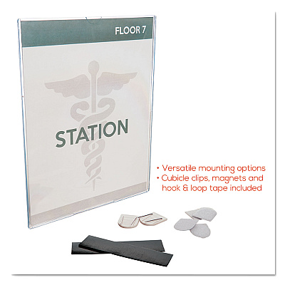 deflecto Superior Image Cubicle Sign Holder, 8.5 x 11 Insert, Clear (DEF588601)