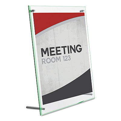 deflecto Superior Image Beveled Edge Sign Holder, Letter Insert, Clear/Green-Tinted Edges (DEF799693)