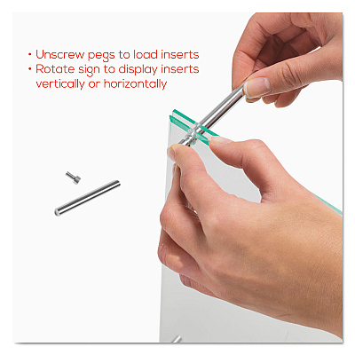 deflecto Superior Image Beveled Edge Sign Holder, Letter Insert, Clear/Green-Tinted Edges (DEF799693)