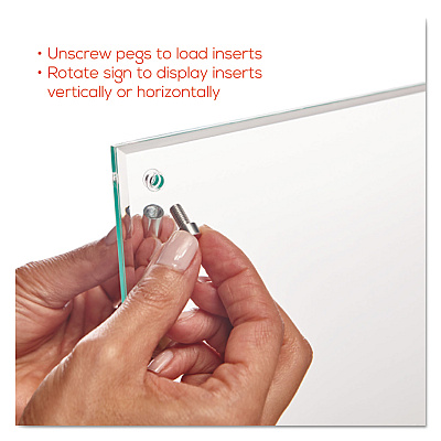 deflecto Superior Image Beveled Edge Sign Holder, Letter Insert, Clear/Green-Tinted Edges (DEF799693)