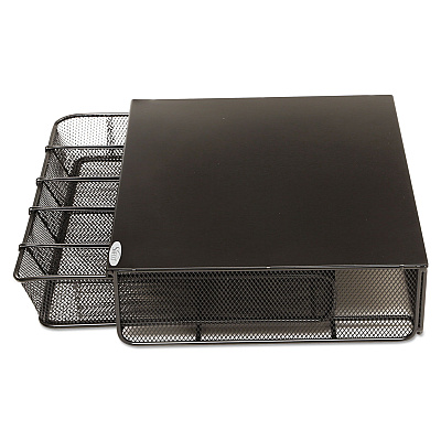 Safco One Drawer Hospitality Organizer, 5 Compartments, 12.5 x 11.25 x 3.25, Black (SAF3274BL)