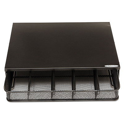Safco One Drawer Hospitality Organizer, 5 Compartments, 12.5 x 11.25 x 3.25, Black (SAF3274BL)