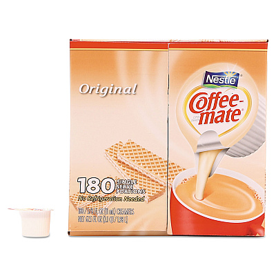 Coffee-mate Liquid Coffee Creamer, Original, 0.38 oz Mini Cups, 180/Carton (NES753032)