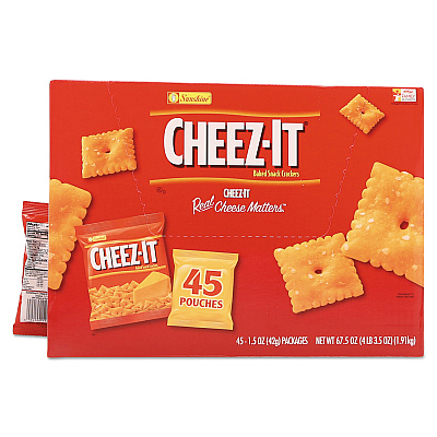 Sunshine Cheez-it Crackers, Original, 1.5 oz Pack, 45 Packs/Carton (KEB827553)