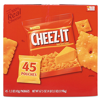 Sunshine Cheez-it Crackers, Original, 1.5 oz Pack, 45 Packs/Carton (KEB827553)