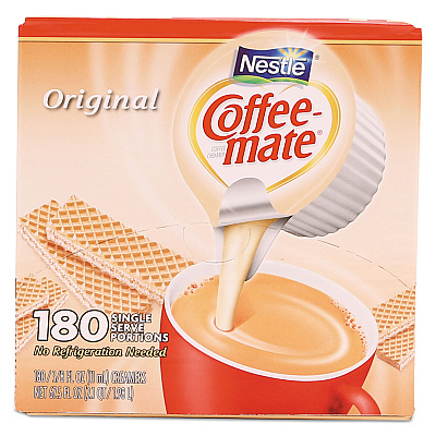 Coffee-mate Liquid Coffee Creamer, Original, 0.38 oz Mini Cups, 180/Carton (NES753032)
