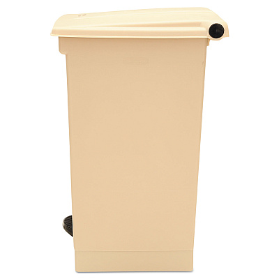 Rubbermaid Commercial Indoor Utility Step-On Waste Container, 12 gal, Plastic, Beige (RCP6144BEI)