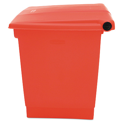 Rubbermaid Commercial Indoor Utility Step-On Waste Container, 8 gal, Plastic, Red (RCP6143RED)