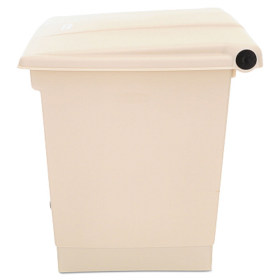 Rubbermaid Commercial Indoor Utility Step-On Waste Container, 8 gal, Plastic, Beige (RCP6143BEI)