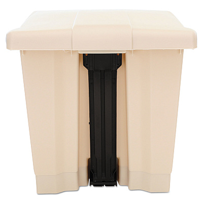 Rubbermaid Commercial Indoor Utility Step-On Waste Container, 8 gal, Plastic, Beige (RCP6143BEI)