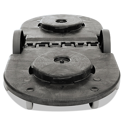 Rubbermaid Commercial BRUTE Tandem Dolly, Two-Container, 300 lb Capacity, 20.25w x 45d x 8h, Black (RCP264600BLA)