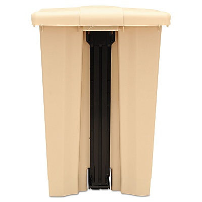 Rubbermaid Commercial Indoor Utility Step-On Waste Container, 12 gal, Plastic, Beige (RCP6144BEI)