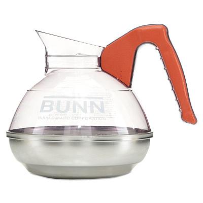 BUNN 64 oz. Easy Pour Decanter, Orange Handle (BUN6101)