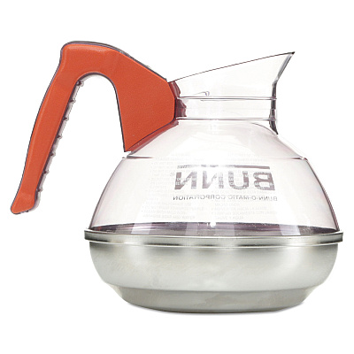 BUNN 64 oz. Easy Pour Decanter, Orange Handle (BUN6101)