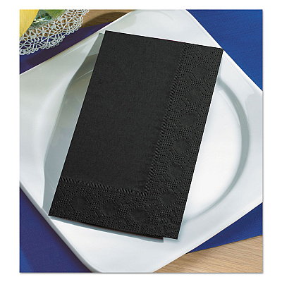 Hoffmaster Dinner Napkins, 2-Ply, 15 x 17, Black, 1000/Carton (HFM180513)
