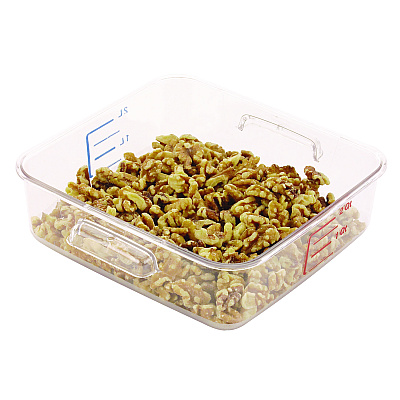 Rubbermaid Commercial SpaceSaver Square Containers, 2 qt, 8.8 x 8.75 x 2.7, Clear, Plastic (RCP6302CLE)