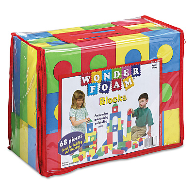 WonderFoam Blocks, High-Density Foam, Assorted Colors, 68/Pack (CKC4380)